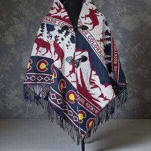 ROCKY MOUNTAINS COLORADO CONVERTED BLANKET SHAWL